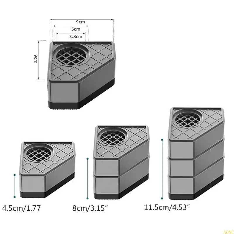 A0NC 4PCS Мебель выравнивающая базовая стиральная машина для ног Anti -Vibration Pad сохраняет стабильную