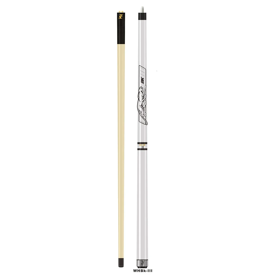 Good price high-end 3-pc Canadian hard maple wood billiard break jump cue for sale (white color)