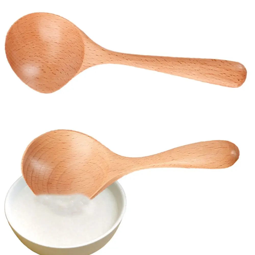 

Wood Easy Cleaning For Soup,Porridge Mixing Scoop Utensils Kitchen Supplies Wooden Spoon Serving Spoon Tableware Soup Ladle