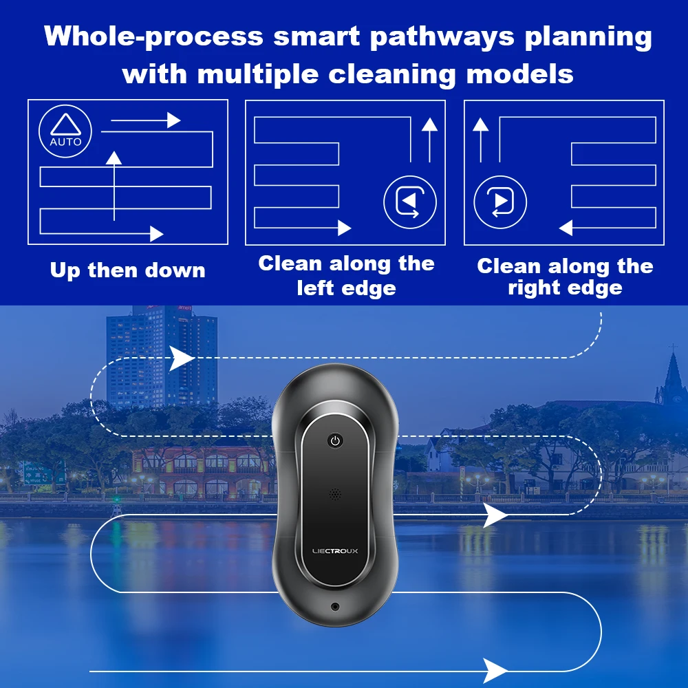 Pembersih Jendela Robot Liectroux YW810, Semprotan Air 2 Arah, Sangat Tipis, Penyedot Debu Robot untuk Windows, Mesin Cuci & Penghapus Kaca Listrik Rumah, Mengepel Kering & Basah,Motor Tanpa Sikat, APP & Remote Control