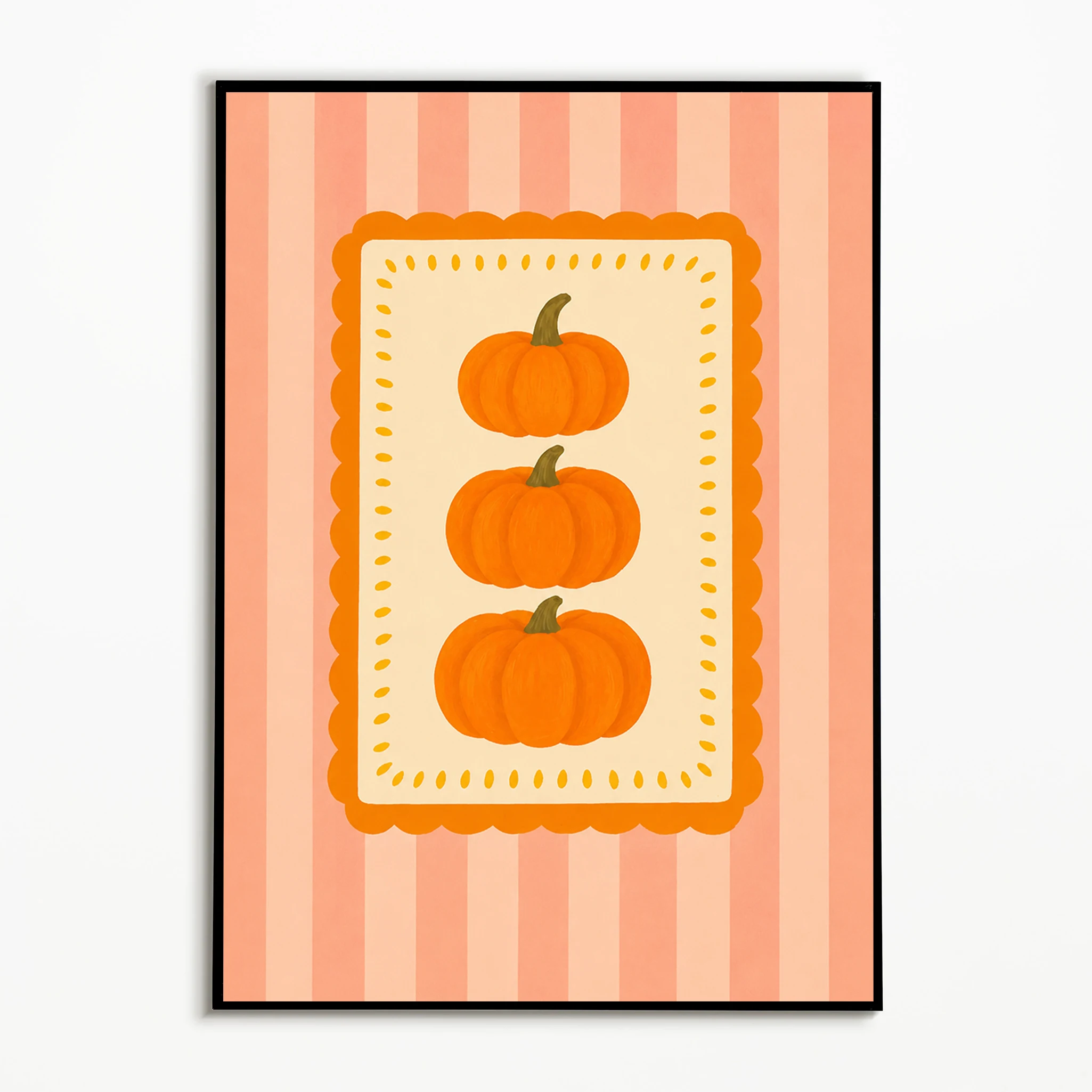 1PC Autumn Pumpkin Harvest Poster Thanksgiving Wall Art Halloween Retro Canvas Printing Festival Fall Gift Kitchen Wall Decor