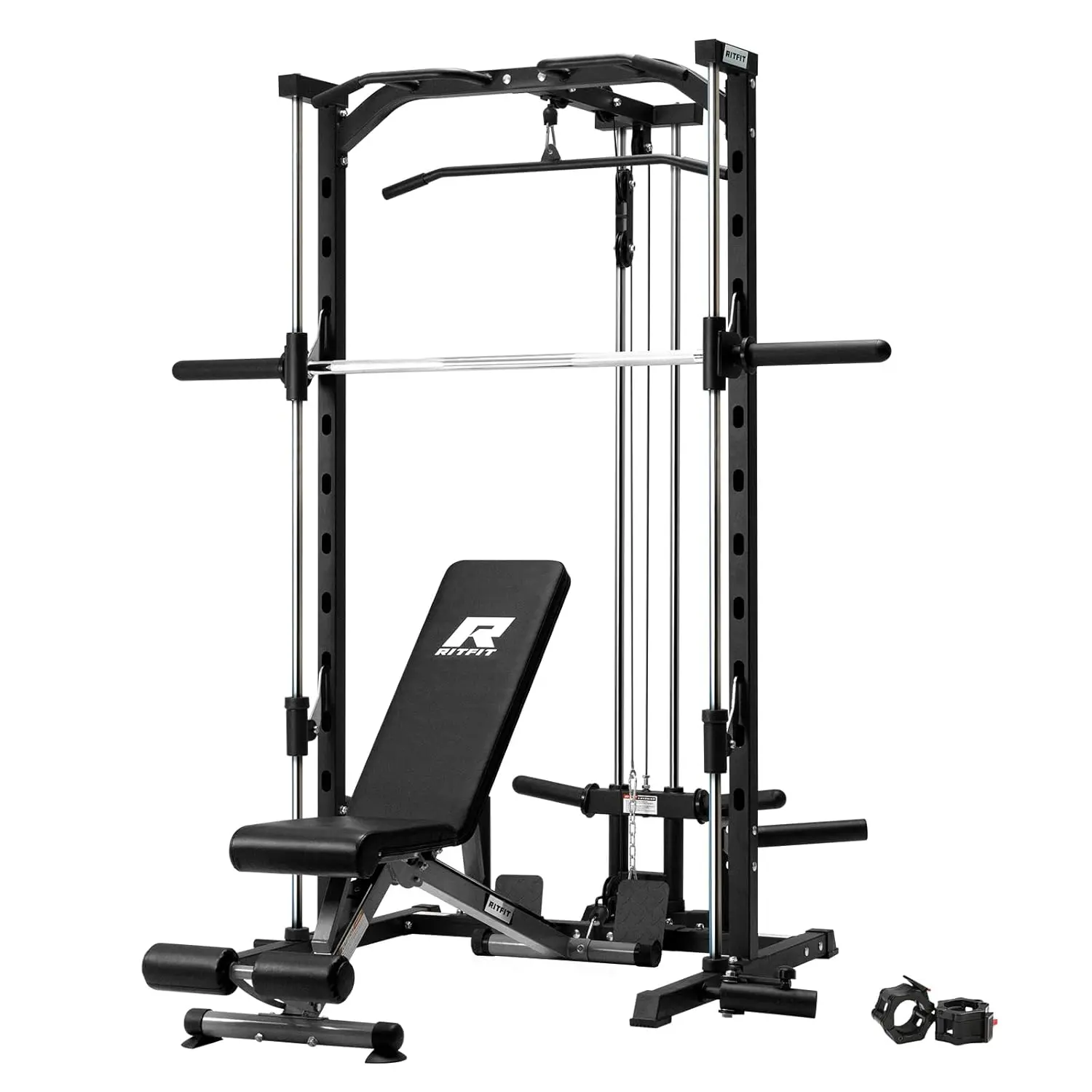 

Smith Machine Power Rack with LAT-Pull Down System, Landmine, Barbell Bar, Plate Storage Pegs and More Training, Customized