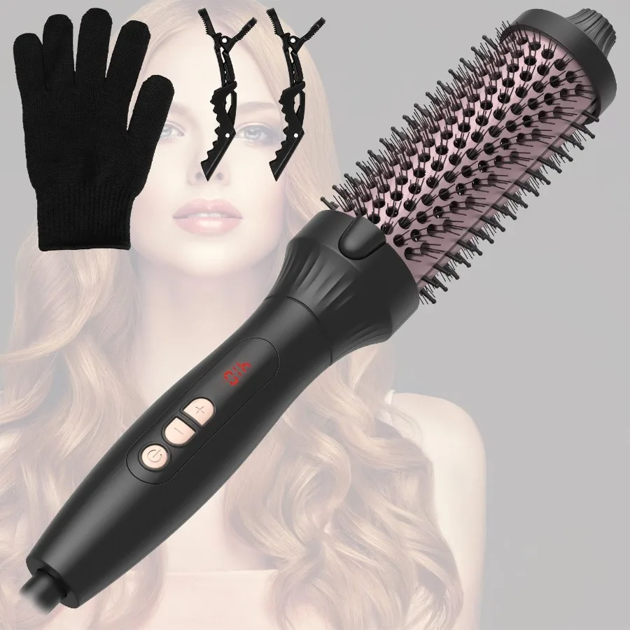 

3 In 1 Thermal Brush Hair Curler Brush Hair Curler Straightener with 10 Heating Levels 30S Fast Heating Fit for All Hair Types