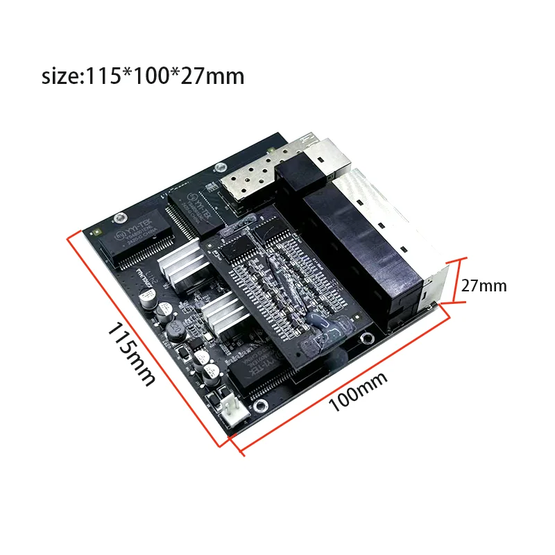 10 port 10/100/1000M 8port 802.3at/af poe in/out 48v with 2port uplink/nvr with 1port sfp  industrial switch module