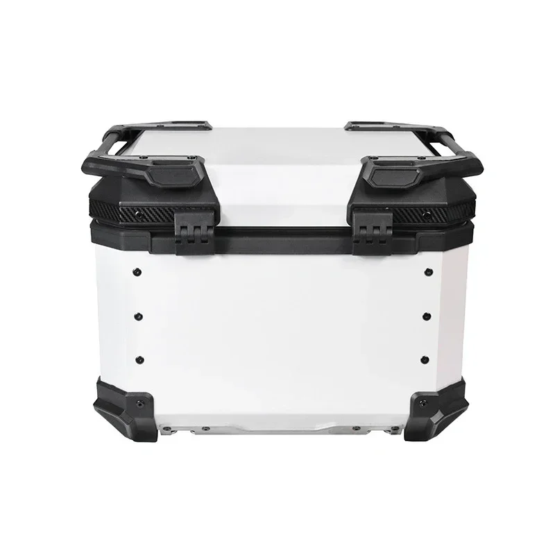 45L Motorcycle Rear Box  Aluminium Alloy Motorbike Tail Box Helmet Case Waterproof Luggage Storage Case with Bracket Base Plate