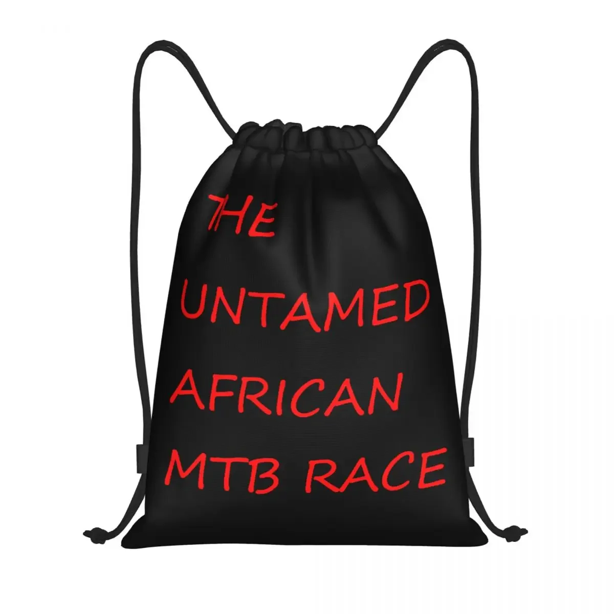 Custom Red The Untamed African MTB Race Drawstring Backpack Bags  Lightweight Bicycle Gym Sports Sackpack Sacks for Traveling