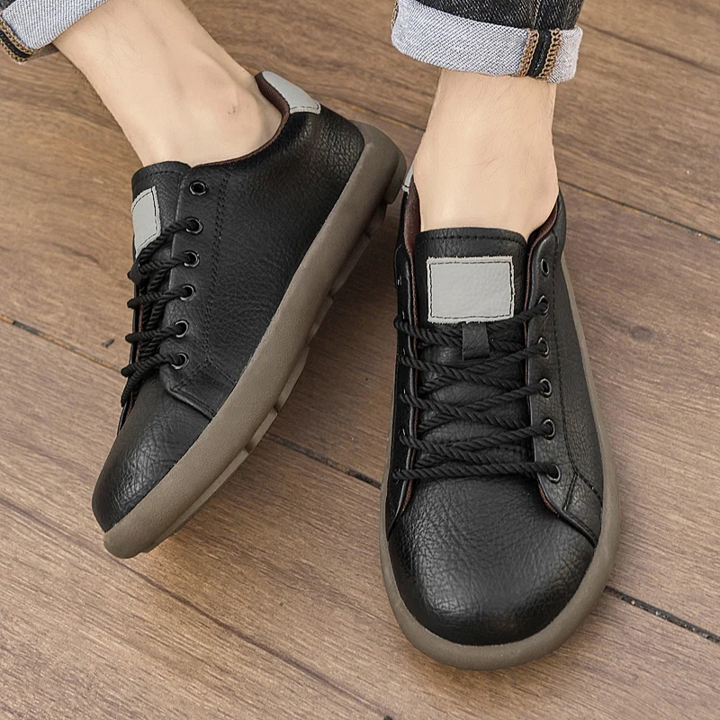 

Men Shoes Genuine Leather Sneakers Trend Casual Shoes Breathable Leisure Male Non-slip Vulcanized Shoes Men