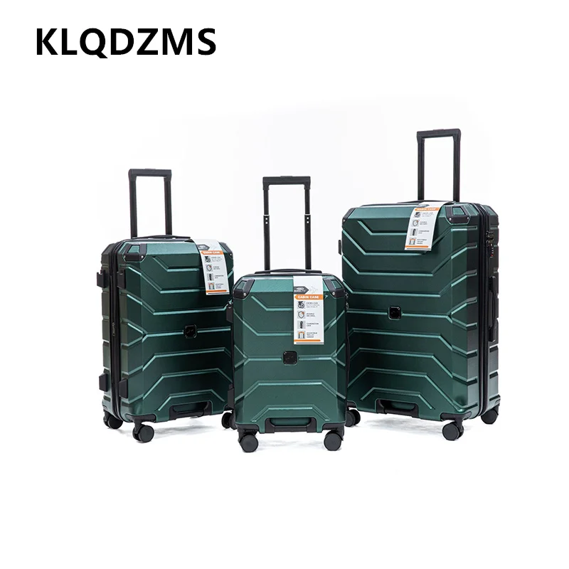 KLQDZMS Luggage Three-piece Set of New Large-capacity Trolley Case ABS + PC Boarding Box Women's Carry-on Travel Suitcase