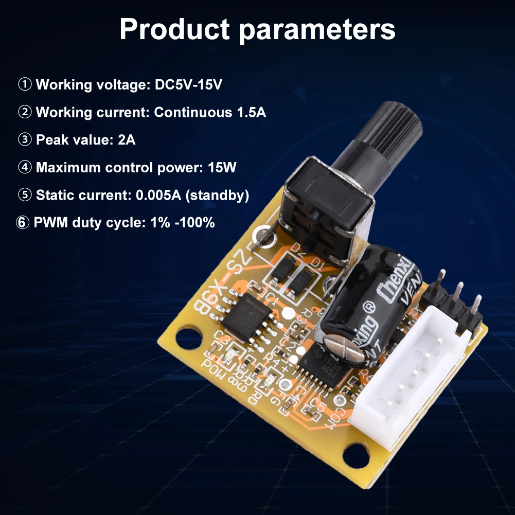 DC5V-15V 15W BLDC Motor Controller DC Motor Speed Controller 2A 3-Phase Brushless Motor Driver Module