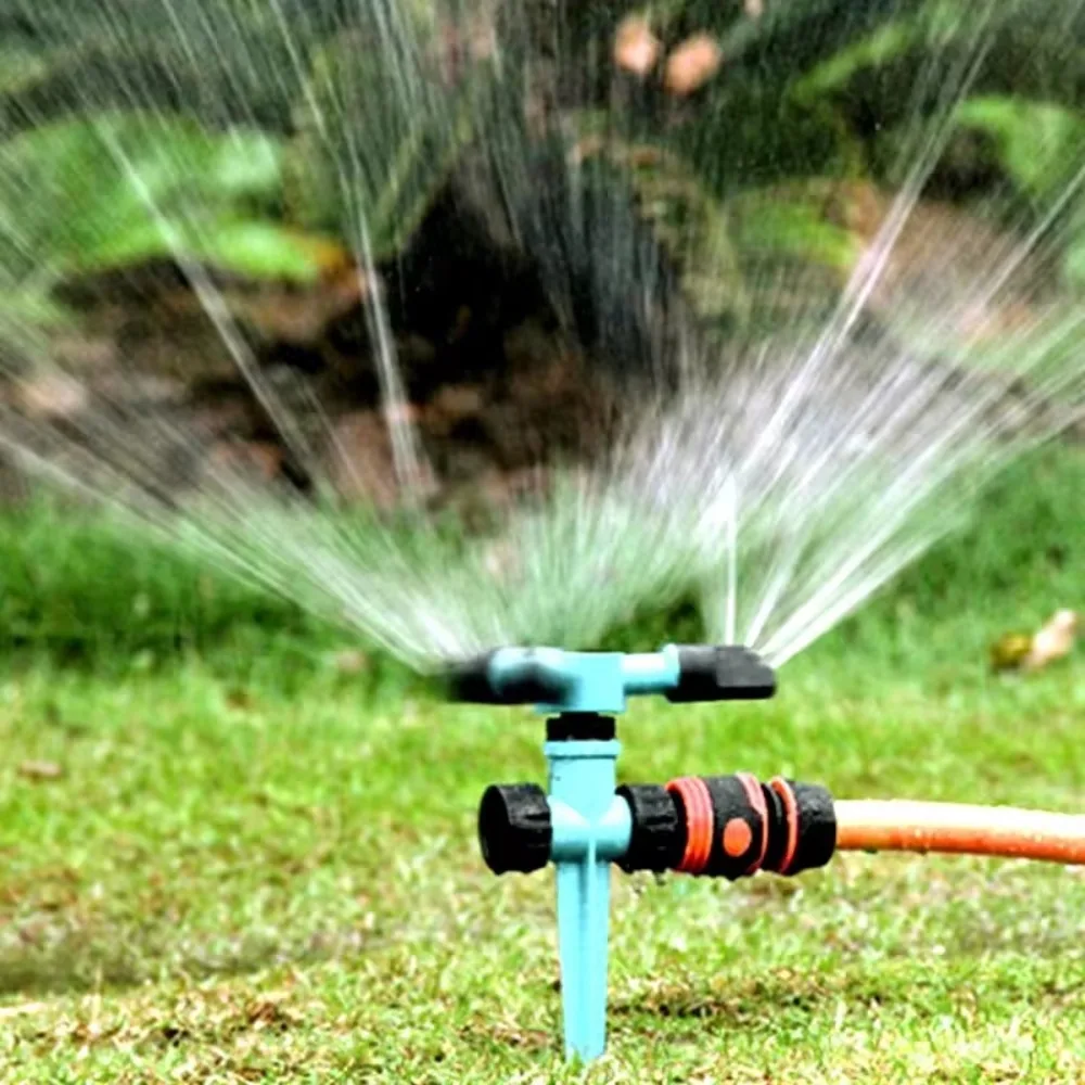 360-Degree Rotating Garden Sprinkler Three-Fork Sprinkler Head Ground Insertion Rotating Lawn Sprinkler Nursery Irrigation