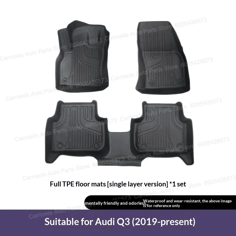  (LHD)For 19-23 Audi Q3 Car Floor Mats Eco Friendly TPE Auto Foot Pads Liners Interior Accessories