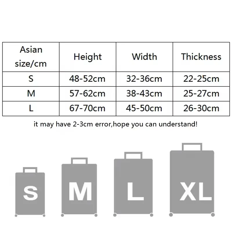 18-28인치 여행가방에 적합한 수하물 보호 커버 단색