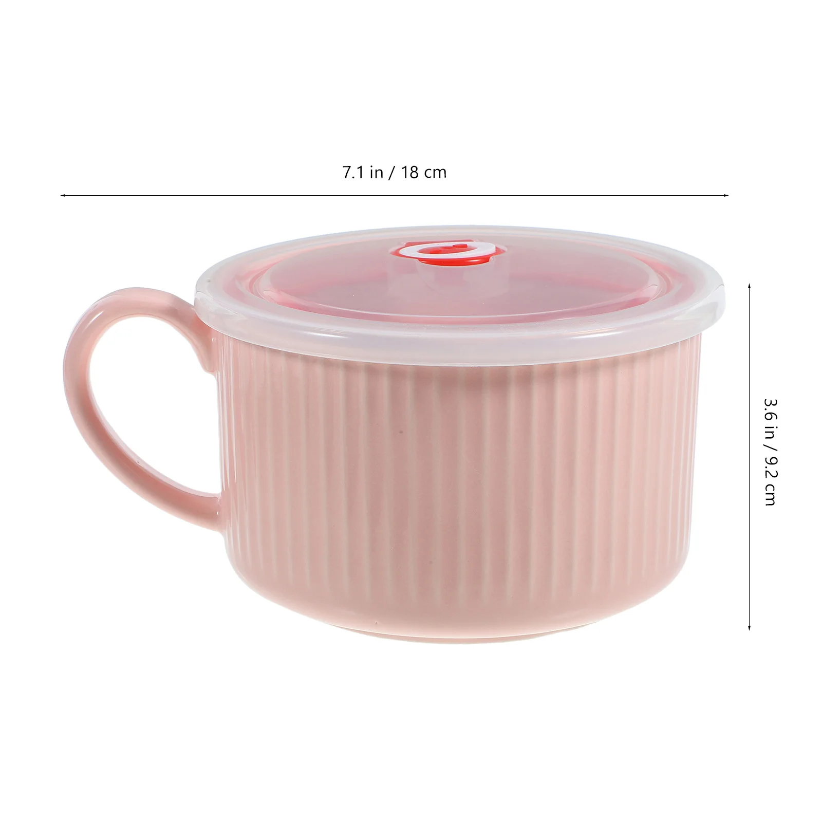 

Ceramic Soup Bowl with Lid Single Handle Microwave Oven Safe Leak Proof Ramen Container Ceramic Bowl with Lid and Handle