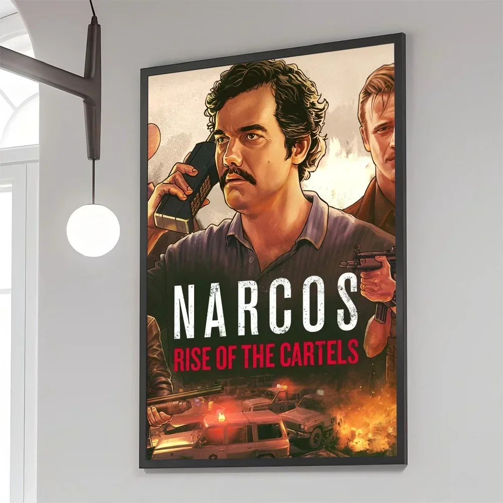 1PC Narcos TV Series Pablo Escobar Movie Sticky Posters Retro Kraft Paper Sticker DIY Room Bar Cafe Aesthetic Art Wall Painting