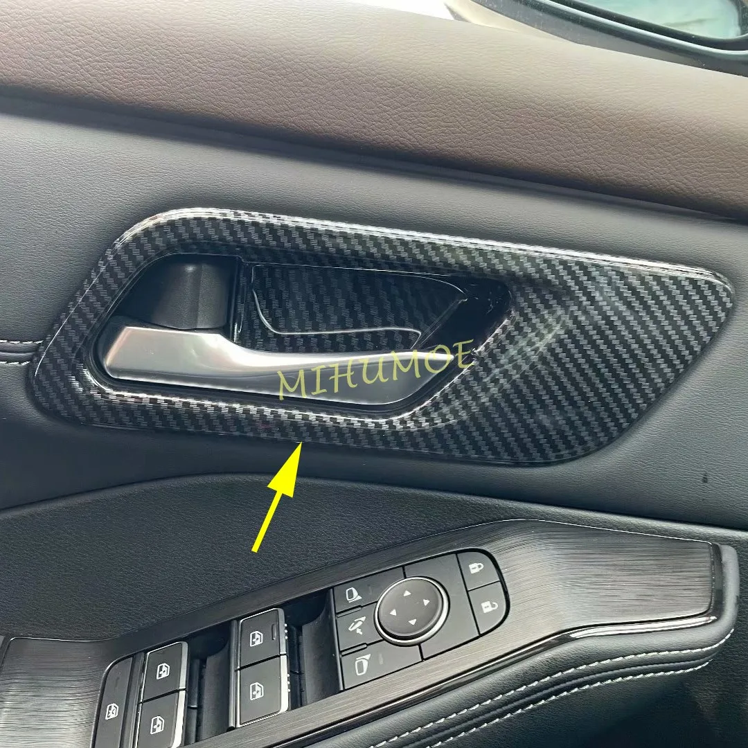 

Carbon Fiber Interior Door Handle Cover Surrounds Trim Accessories For Nissan Rogue X-Trail (T33) 2021 2022 2023 2024 2025 2026