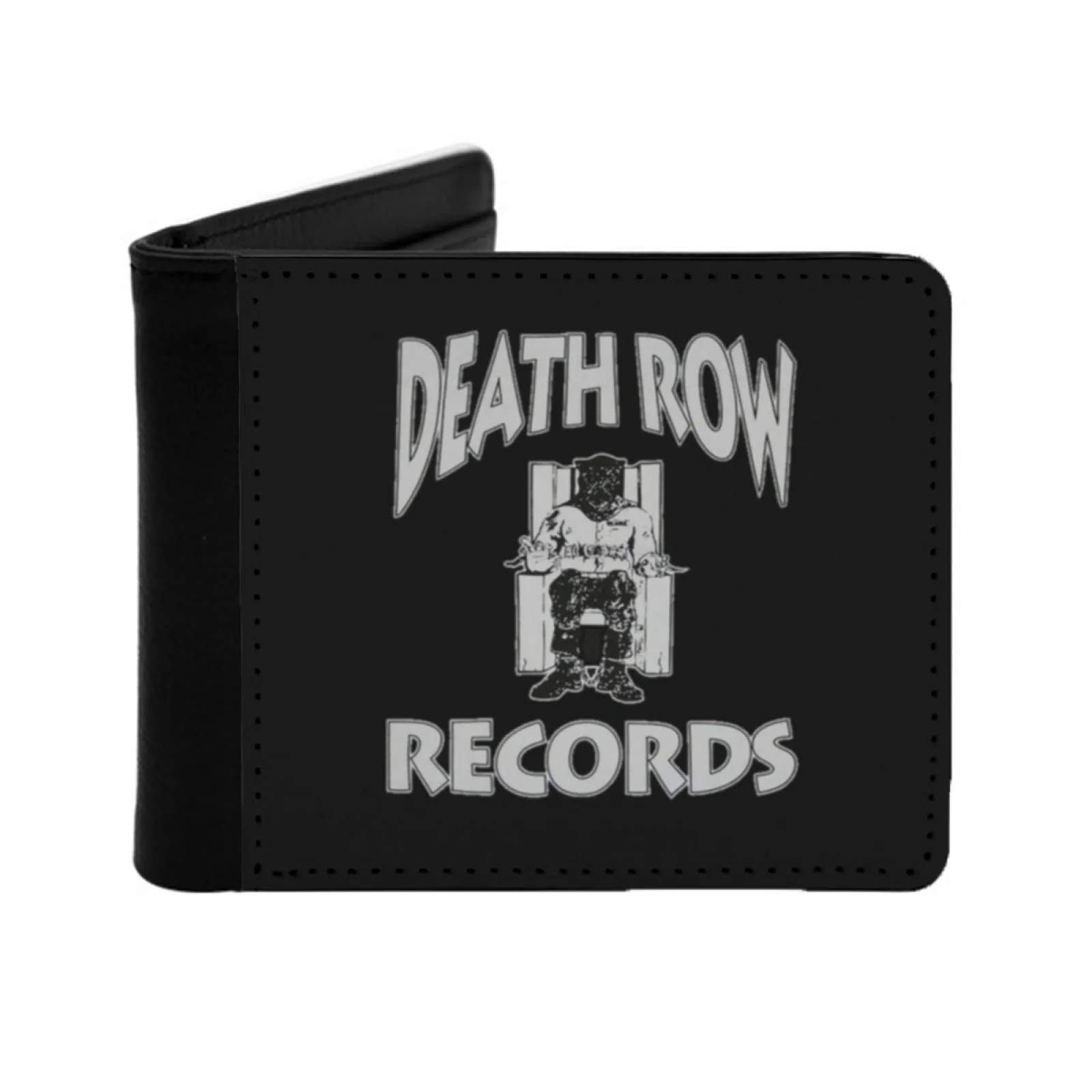 Death Row Records Personalized Men's Leather Wallet Credit Card Pouch Purse Dossiers Du Couloir De La Mort 2Pac Rap Hip Hop