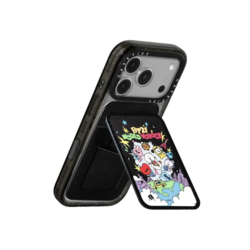 CASETiFY BT21 WORLD VOYAGE Series Magnetic Phone Holder Card Pack for iPhone17 16 15 14 13 for Samsung S25 S26 A57 A36 view 2