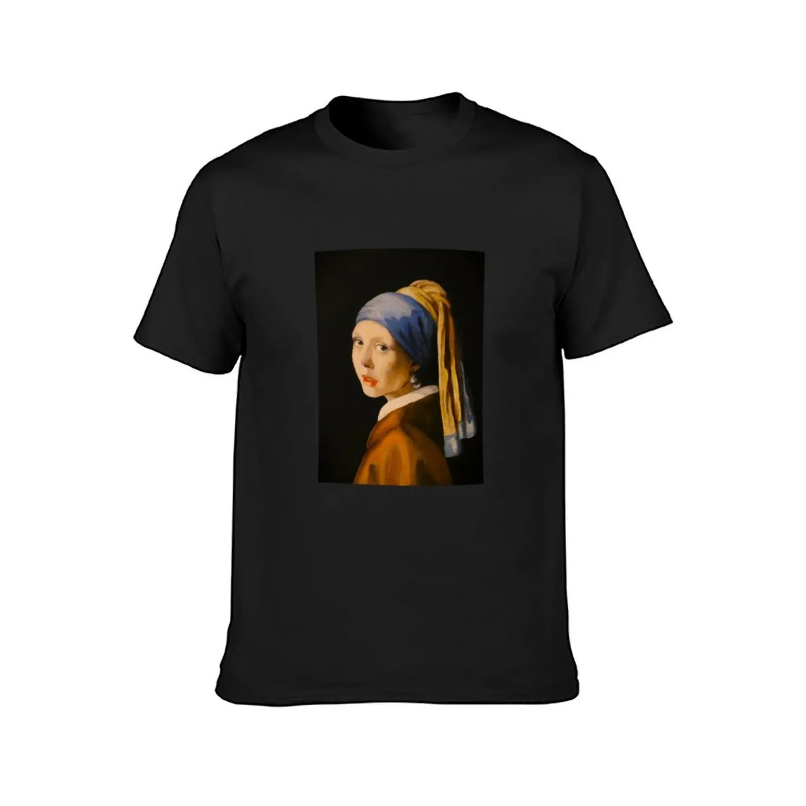 Girl with a Pearl Earring Reproduction T-Shirt vintage blanks fruit of the loom mens t shirts