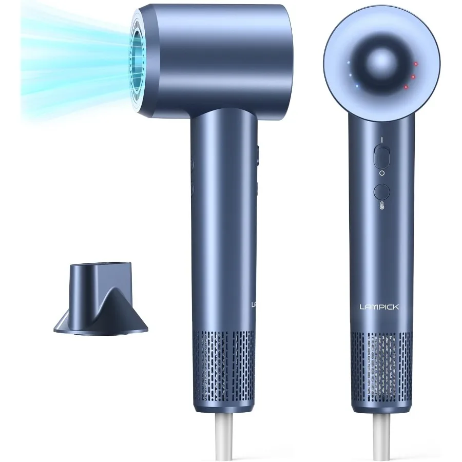 

Ionic Hair Dryer for Home Travel Lightweight 150000 RPM High-Speed Dryer with 5 Temperatures/3 Speeds and Magnetic Nozzle Ideal