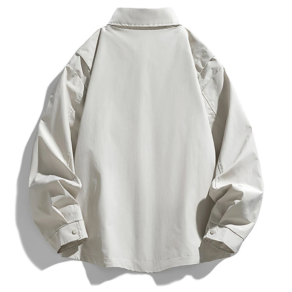 Chaqueta con cuello de béisbol para hombre, gabardina de talla grande M 8XL, chaqueta holgada, moderna e informal para primavera y otoño