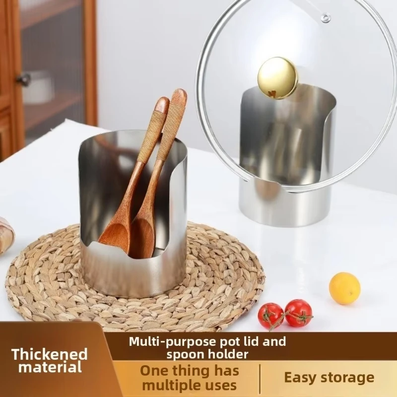 Stainless Steel Spoon Holder Easy To Clean Heat-resistant Soup Spoon Rack Stainless Steel Spatula Holder Dinning Table