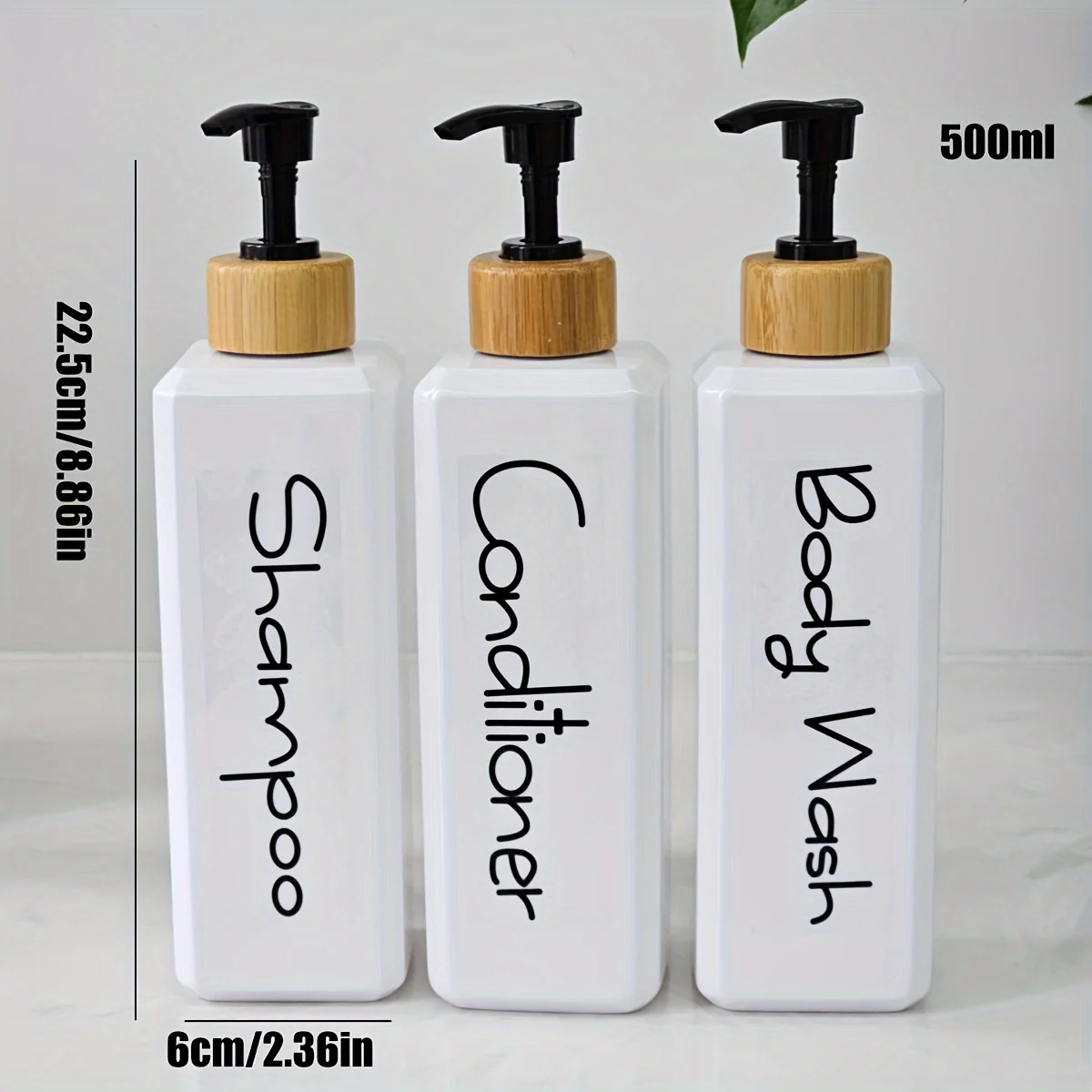 3PCS Bathroom Refillable Lotion Bottle for Shower Bath Shampoo Soap Conditioner Lotion Pump Press Bottles with Waterproof Labels