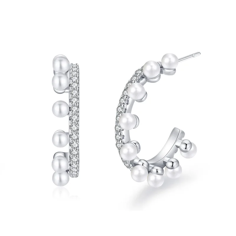 

High Quality 925 Sterling Silver Joyeria Jewelry Freshwater Pearl Earrings