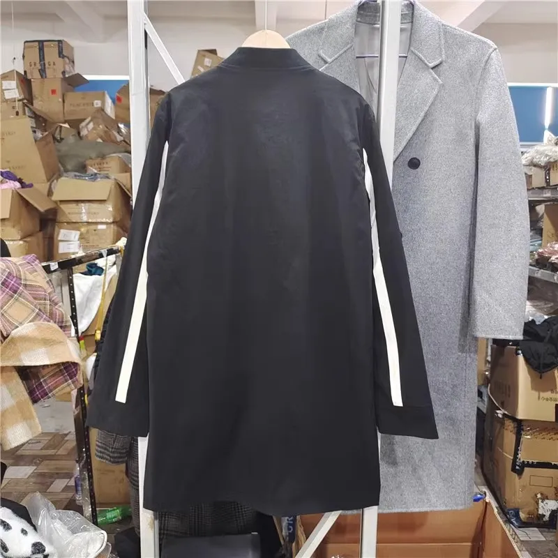 Silver Tai Men's Long Coat Stand Fit Youth Faion Autumn Season Polyester Fabric ket Detail Iron-Free Procing