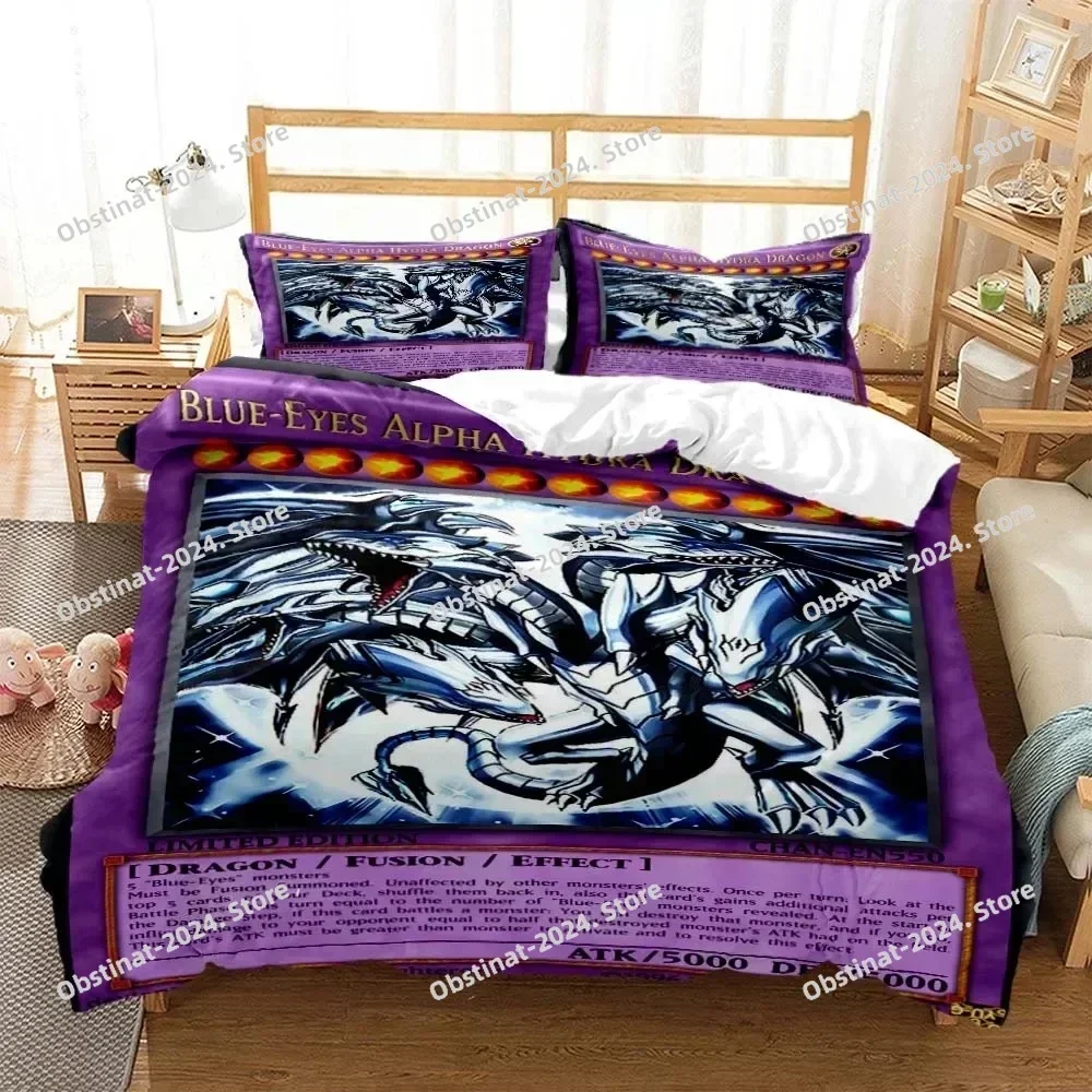 Anime Yu-Gi-Oh Game Card Bedding Set Boys Girls Twin Queen Size Duvet Cover Pillowcase Bed Kids Adult Fashion Home Textileextile