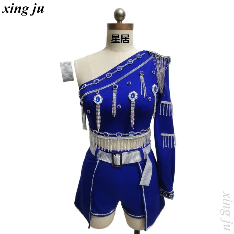 Neue Frauen Gruppe Street Dance Sexy Halter Tops Hohe Taille Schlitz Rock Kpop Weibliche DJ Dance Outfits Nachtclub Sänger Bühne Kostüm