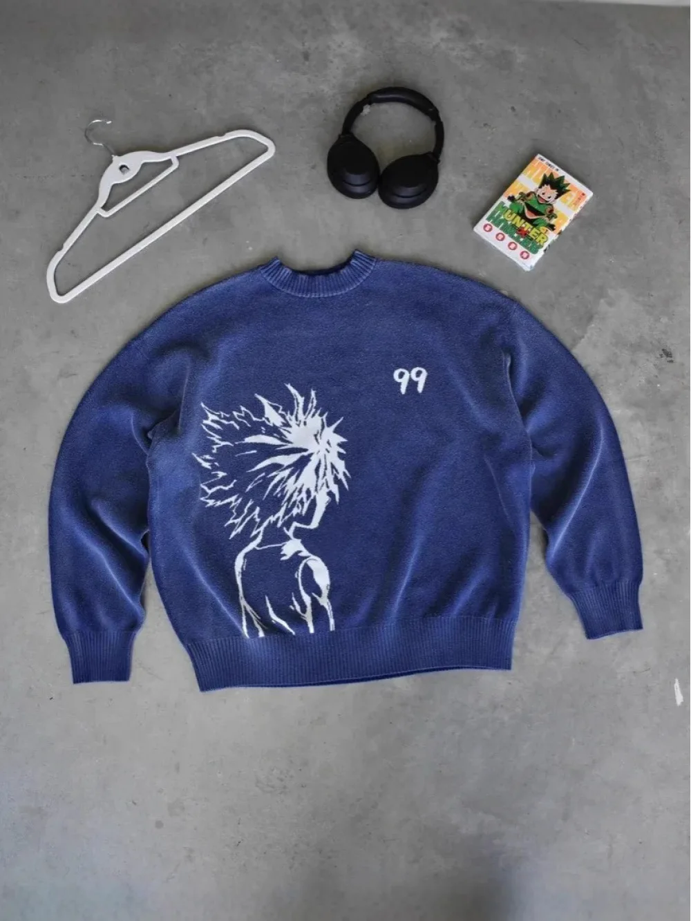 Свитер с жаккардовым рисунком в стиле аниме, новинка 2025, унисекс, толстый теплый зимний пуловер с круглым вырезом