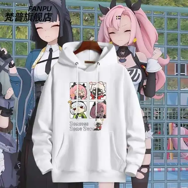 

Anime Zenless Zone Zero Hoshimi Miyabi Hooded Hoodie Cosplay Autumn Winter Men Women Coat Loose Jacket Tops anime