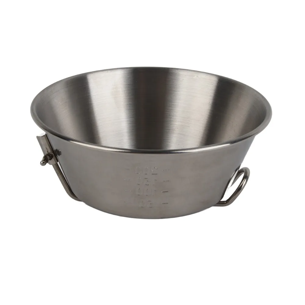 

Durable Stainless Steel Folding Bowl 350ml Capacity Lightweight Foldable Bowl Multipurpose Camping Bowl BBQ