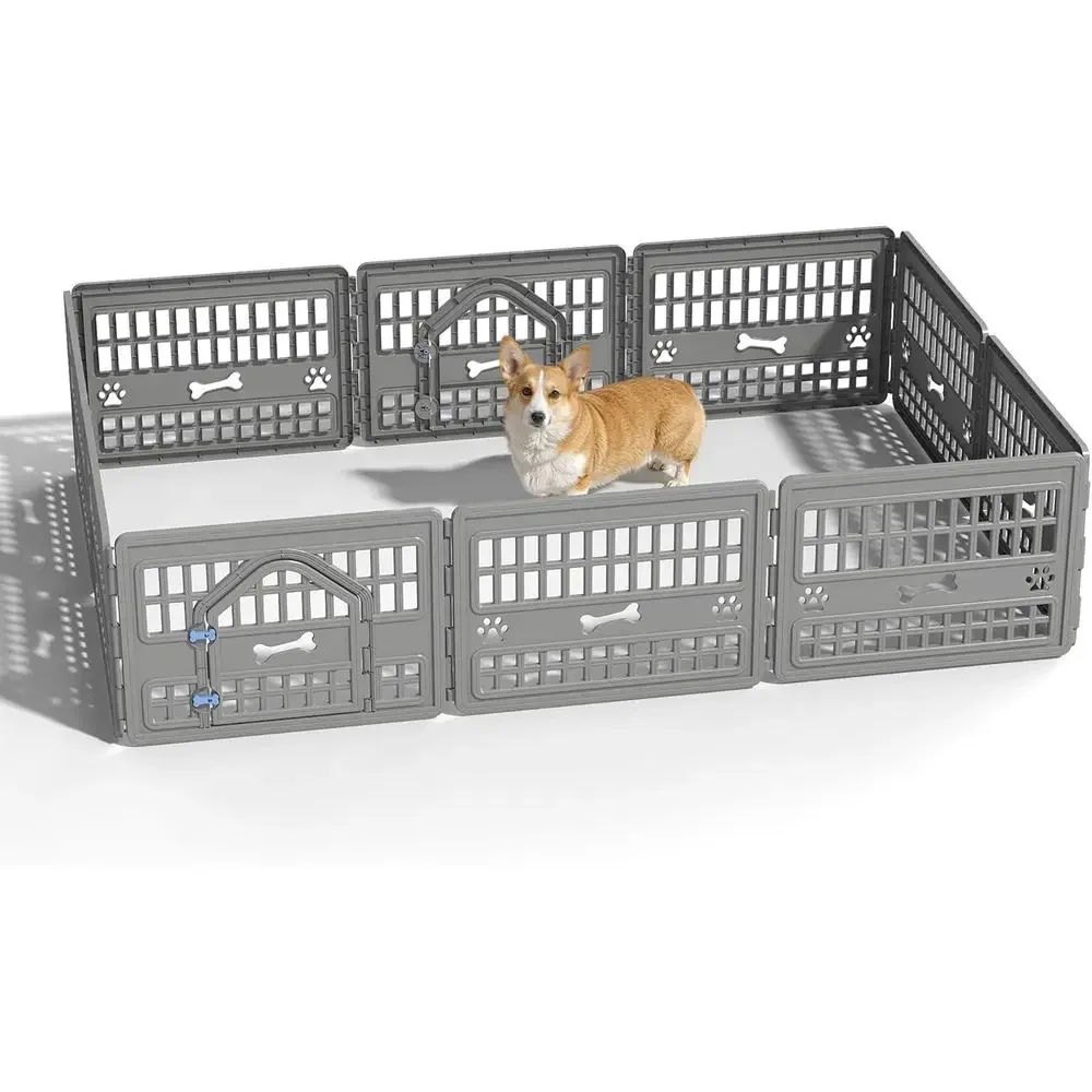 

10-Panel Indoor/Outdoor Dog Playpen, Waterproof, Suitable for Small to Large Dogs, Spacious Exercise Area, Easy to Clean, Foldab