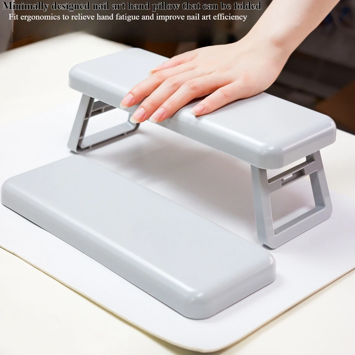 Adjustable Nail Art Hand Pillow, Foldable U-Shaped Hand Rest for UV/LED Lamp Tool