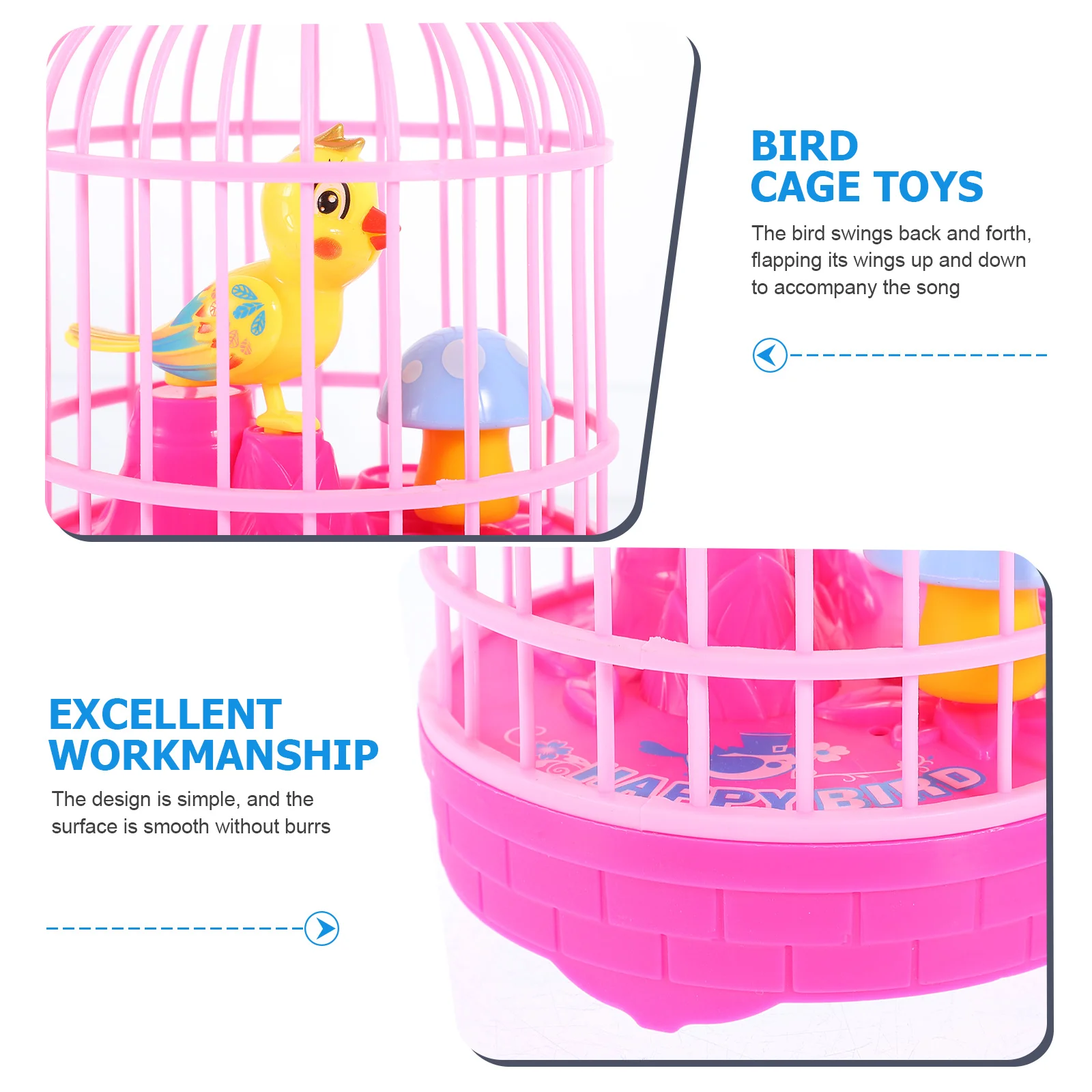 Light Music Bird Cage Toy with Sound Compact Models Electric in Simulation Induction Vocalize Singing for Kids Creative Abs