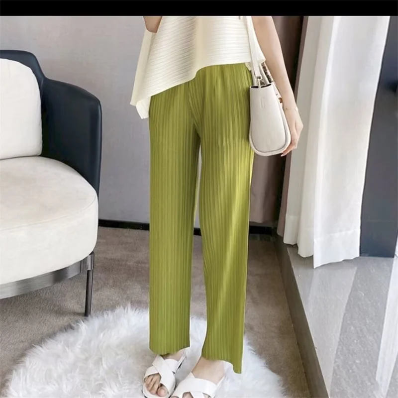 Women's Pants Miyake Pleated Pants Women's 2025 new Loose High Waist Straight Pants Pants Drape Pants Wide-leg Pants Women Pants