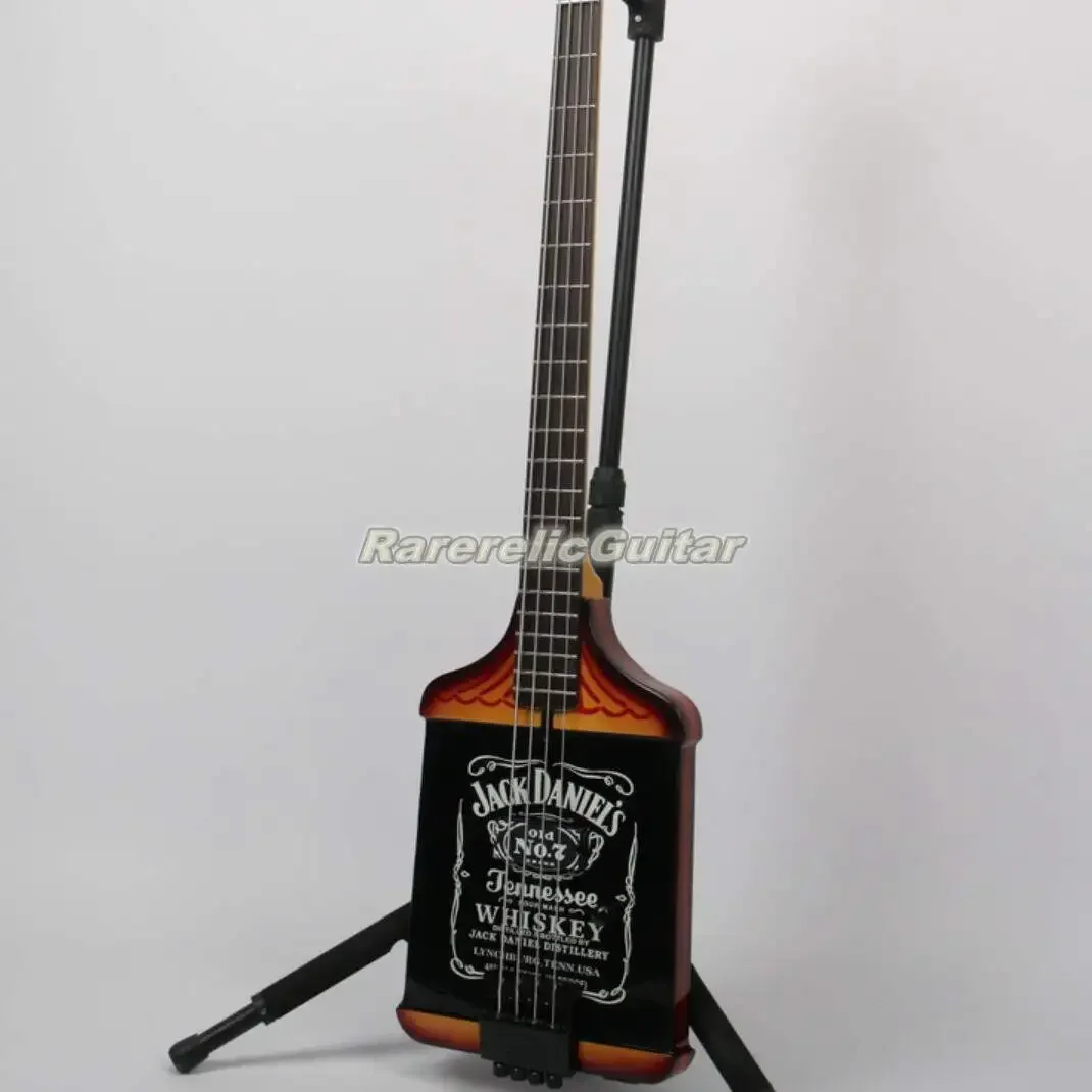 In Stock 4 String Michael Anthony Van Helen Chickenfoot Whiskey Bottle Electric Bass Guitar Black Hardware Tremolo Bridge