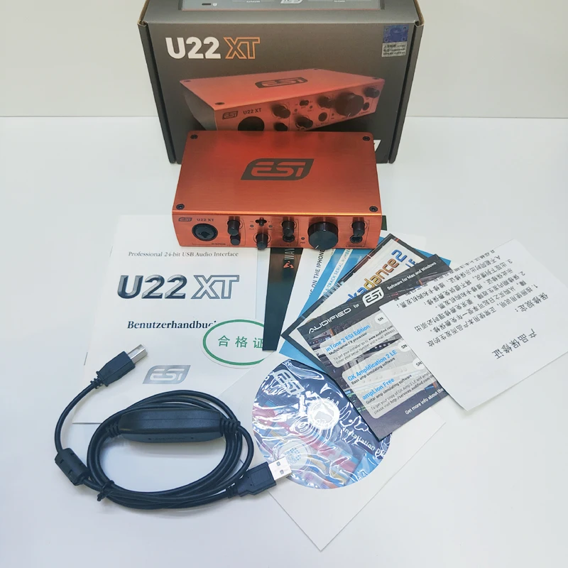 ESI Creator レコーディング バンドル U22 XT 2x2 USB-B オーディオ