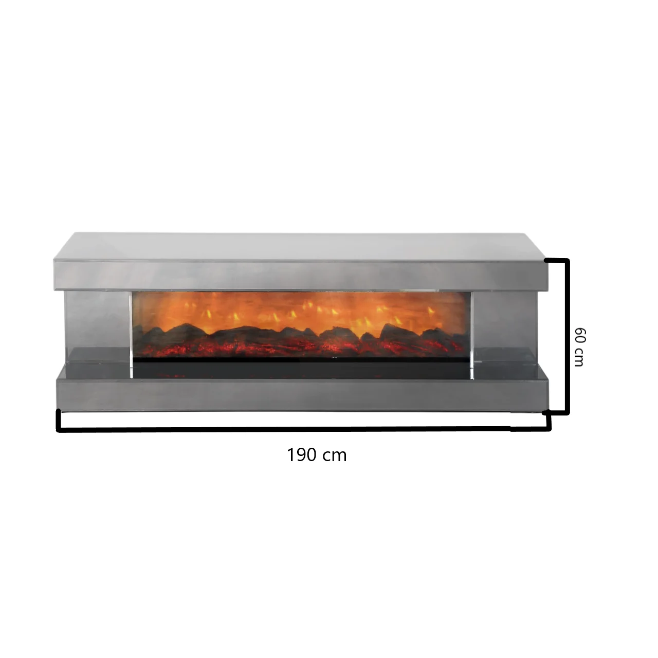 Modern Luxury Gold Coffee Table Bluetooth Connection Dining Home Wooden Mirror Electronic Fireplace MDF Panel Home Furniture Hot
