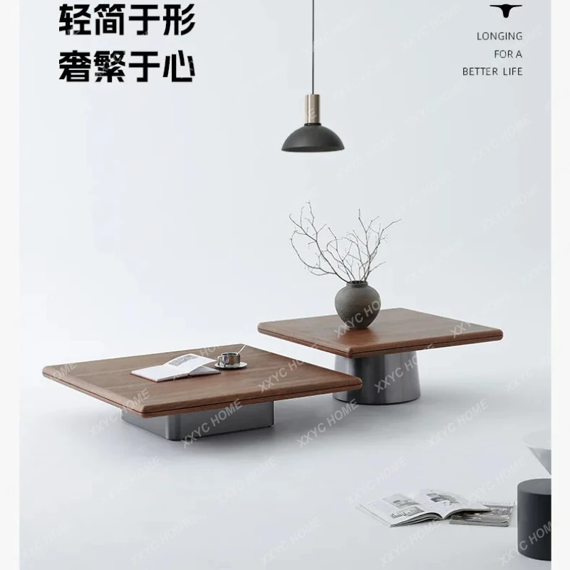 

Minimalist Walnut Coffee Table Modern Simple Horizon Coffee Table Light Luxury Living Room Home High And Low Tea Table Size