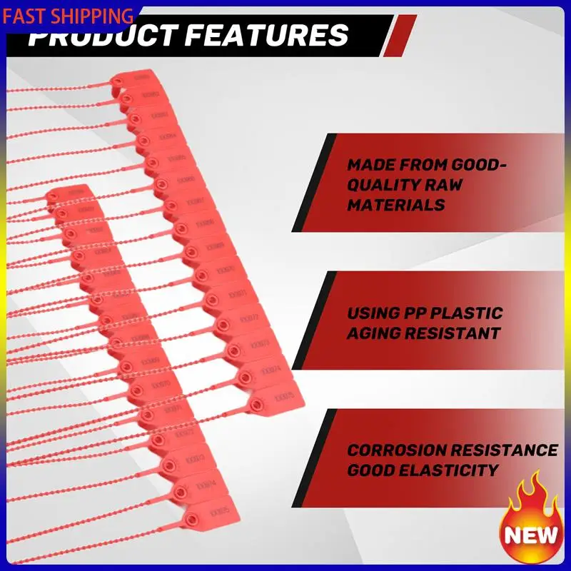 Hot Trend-1000 Pcs Plastic Tamper Seals Security Tags Seals Safety Numbered Zip Ties Labels