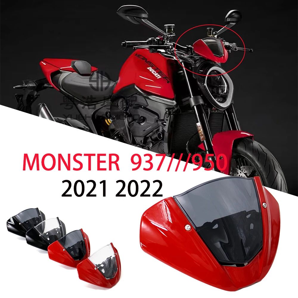 

2021 2022 Motorcycle MONSTER 937 High Quality Windshield WindScreen Screen W/ Bracket Accessories For Ducati Monster 950 2022