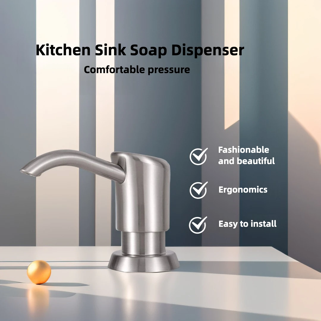 Kitchen Sink Liquid Dispenser Press-type Sink Soap and Kitchen Cleaner Dispenser Soap Dispenser 400ML Capacity Kitchen Supplies