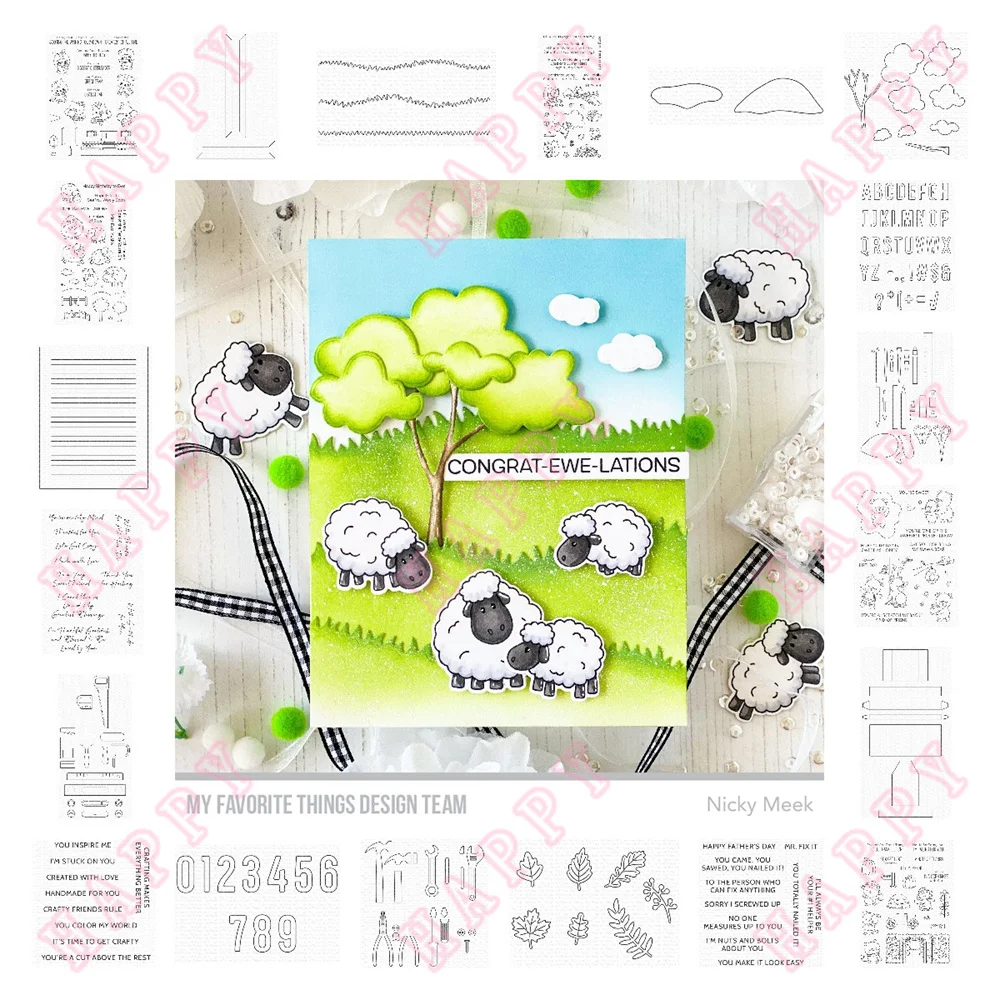 

Clear Stamps Metal Craft Cutting Dies Letterboard Grateful Leaves Honey Bear Touchdown Scrapbooking Template Embossing Handcraft