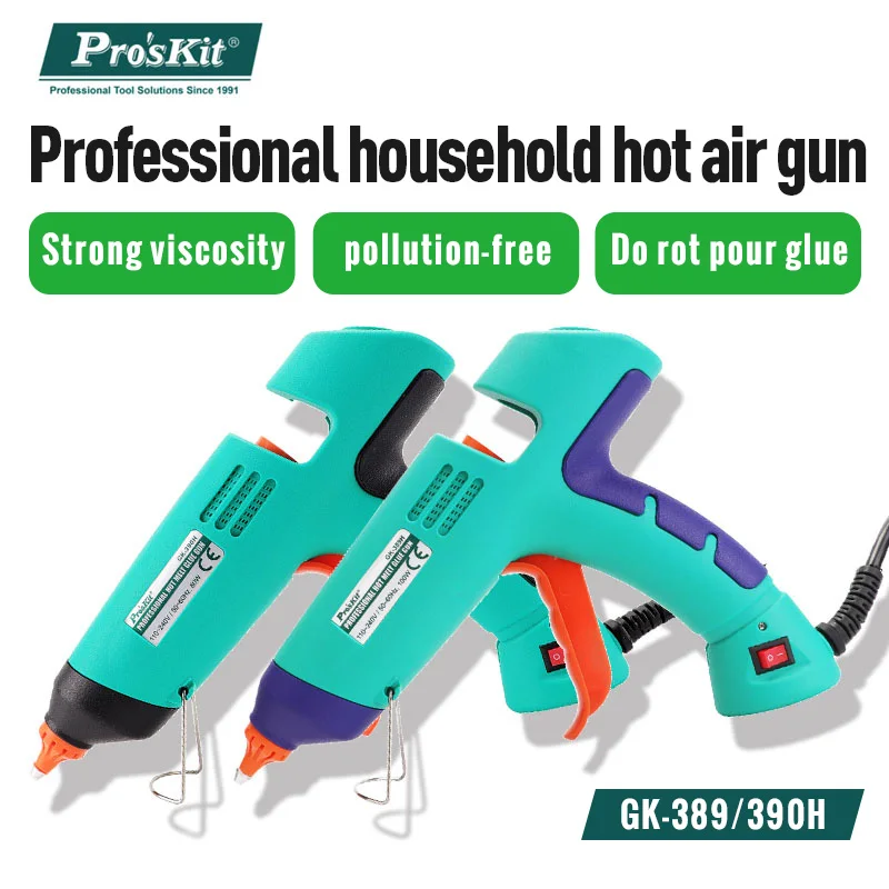 

Профессиональный термоклеевой пистолет Pro'skit GK-389H GK-390H мгновенно нагревает и быстро расплавляет клей.