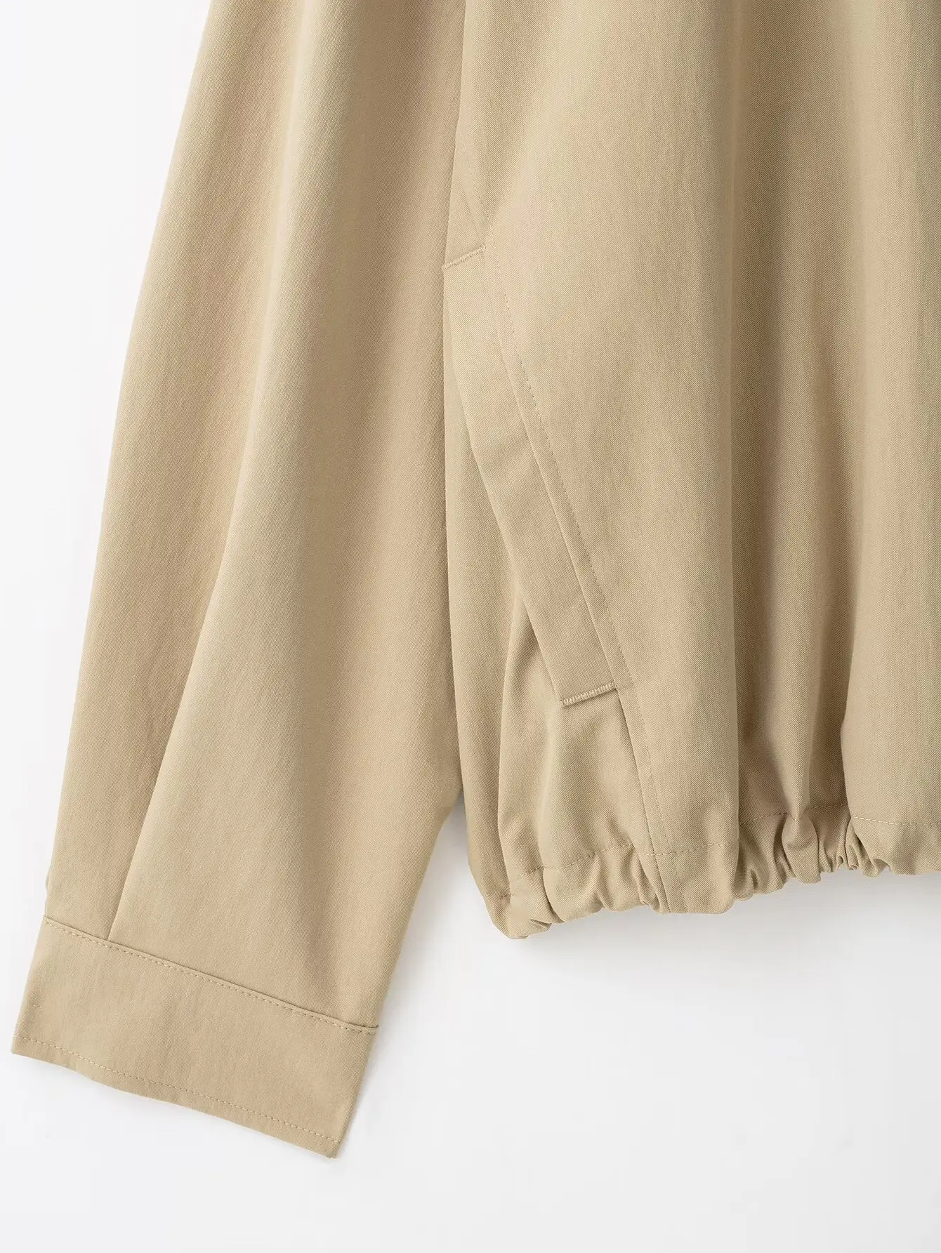 TFMLN Lässige Kapuzenjacke für Damen, Einfarbig, mit Revers und Reißverschluss, Neue Herbst-Damenjacke mit Lockerem Schnitt und Langen Ärmeln – Detail 5