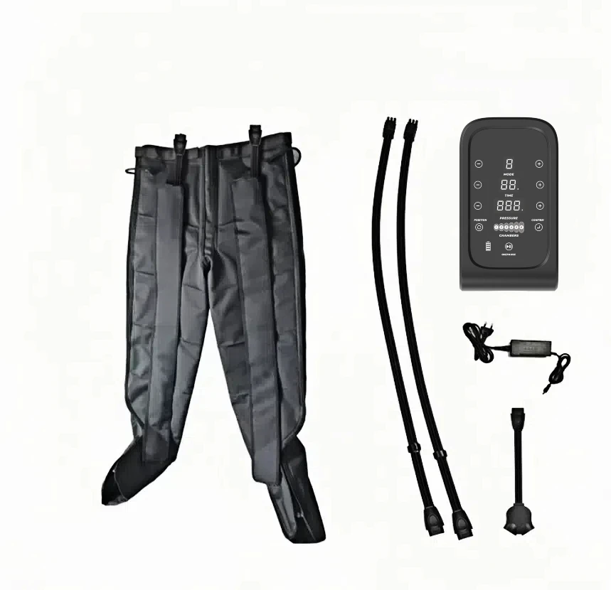 Electric 6 Chamber Air Pressure Leg & Foot Massager Compression Recovery Boots for Muscle Relief Circulation