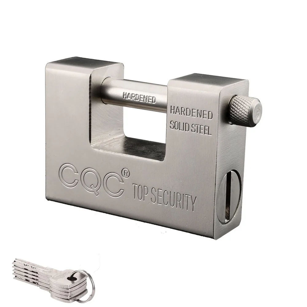 74/94mm Padlock with Key Heavy Duty D-Shaped Solid Brass Outdoor Keyed Padlock Protect Garage Door Containers Shutter Gate  ﻿