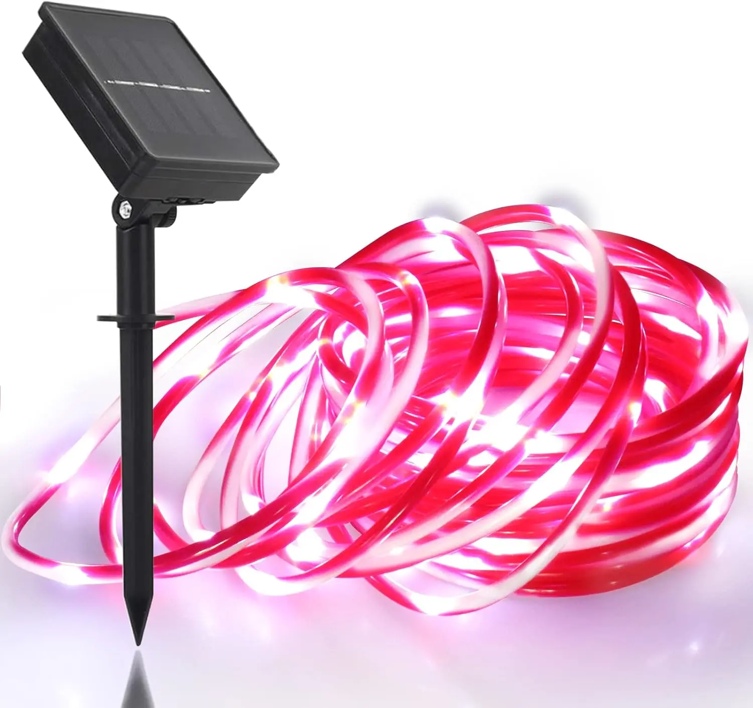 Solar powered Christmas Candy Cane String Tube Lights Outdoor Waterproof Terrace Tree Fence Patio Garden Yard Home Decoration